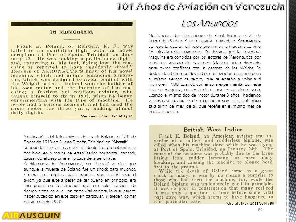 101 Años Aviación en Venezuela - Alejandro Irausquín, Ing. Aeronautico Ene2014 p89