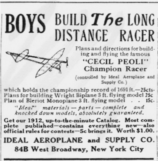 Advertisements for A-frame pushers ‘Cecil Peoli’ Champion Racer, (1912)