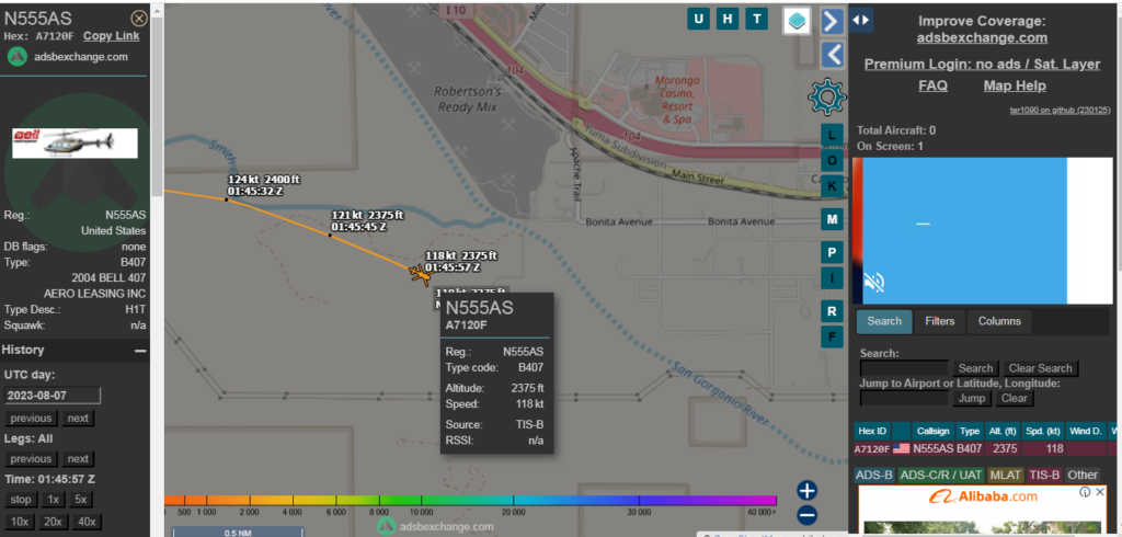 N555AS ads-b bell 407