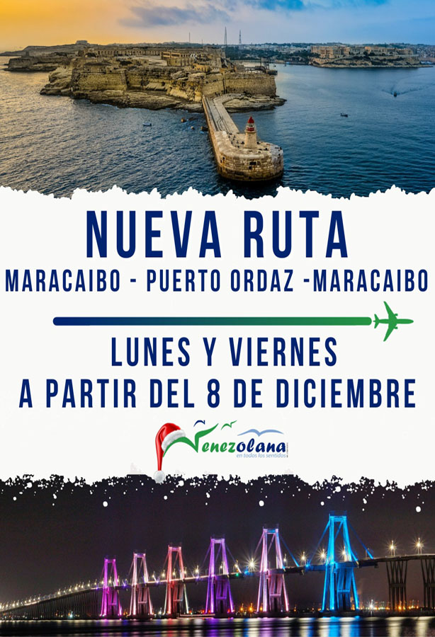 vuelos maracaibo -puerto ordaz - maracaibo