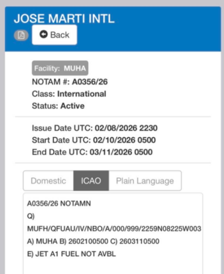 notam combustible