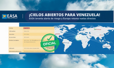 EASA levanta restricciones cielos venezolanos