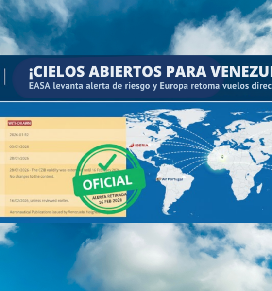 EASA levanta restricciones cielos venezolanos